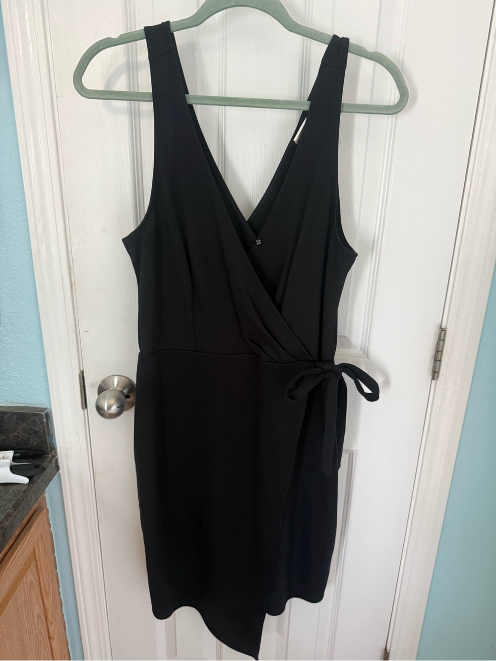 Flattering Black Wrap Dress - Women